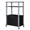 Modern 3-Shelf Kitchen Bakerâ€šÃ„Ã¶âˆšÃ‘âˆšÂ¥s Rack Cart on Wheels in Black Wood Finish