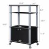 Modern 3-Shelf Kitchen Bakerâ€šÃ„Ã¶âˆšÃ‘âˆšÂ¥s Rack Cart on Wheels in Black Wood Finish