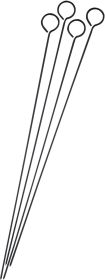 Reusable Non-Stick Barbecue and Grilling Shish Kabob Skewers with Ring-Handle Top, 15-Inches, Set of 4